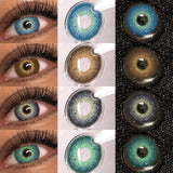 Popxstar  1 Pair soft Lenses Colored Contact Beauty Colored Pupils Green Contact Lenses Natural Look Lenses Women Brown Pupils