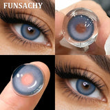 1 Pair Brown Color Contact Lenses Natural Eye Contacts Gray Pupils Beautiful Blue Color Lens Yearly Cosmetics Eye Lens
