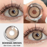 Popxstar 1 Pair Colored Contact Lenses for Eyes Blue Lenses Natural Gray and Green Fashion Contact Lenses Brown Eye Contacts