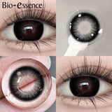 Popxstar  1 Pair Black Lenses Korean Lenses Colored Contact Lenses Myopia Lenses Black Eye Lenses with Degree High Quality