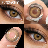 1 Pair Brown Color Contact Lenses Natural Eye Contacts Gray Pupils Beautiful Blue Color Lens Yearly Cosmetics Eye Lens