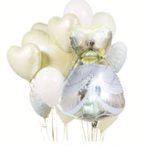 Popxstar 2/8pcs Bear Wedding Dress Suit Groom and Bride Aluminum Film Balloon, Party Balloon,Party and Wedding Decorations Supplies