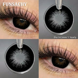1 Pair Black Brown Color Contact Lenses for Eyes Beautiful Natural Eye Contacts Gray Pupils Yearly Eye Makeup Softlens