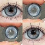Popxstar Korean Hot Sale Colored Contact  Lenses with Myopia Degree Grade 0.00- 8.00 Blue Green Beauty Pupilentes 2Pcs Soft Lens