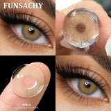 1 Pair Brown Color Contact Lenses Natural Eye Contacts Gray Pupils Beautiful Blue Color Lens Yearly Cosmetics Eye Lens