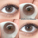 Popxstar Colored Contact Lens Nature Brown 2 Pcs Year New Lenses with Myopia Degree Grade 0.00- 8.00 Soft Lens