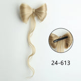 Popxstar Bowknot Claw clamp shape Hair Bun Synthetic Clip In Hair Extensions Hair accessories suitable for women's daily use