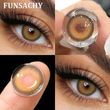 1 Pair Brown Color Contact Lenses Natural Eye Contacts Gray Pupils Beautiful Blue Color Lens Yearly Cosmetics Eye Lens