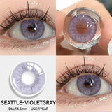 Popxstar 1 Pair Colored Contact Lenses for Eyes Blue Lenses Natural Gray and Green Fashion Contact Lenses Brown Eye Contacts