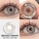 Popxstar 1 Pair Colored Contact Lenses for Eyes Blue Lenses Natural Gray and Green Fashion Contact Lenses Brown Eye Contacts