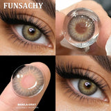 1 Pair Brown Color Contact Lenses Natural Eye Contacts Gray Pupils Beautiful Blue Color Lens Yearly Cosmetics Eye Lens