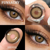 1 Pair Brown Color Contact Lenses Natural Eye Contacts Gray Pupils Beautiful Blue Color Lens Yearly Cosmetics Eye Lens
