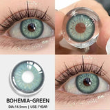 Popxstar 1 Pair Colored Contact Lenses for Eyes Blue Lenses Natural Gray and Green Fashion Contact Lenses Brown Eye Contacts