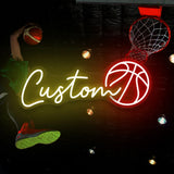Popxstar  Basketball Neon Sign, for Festive Decor, Great for Weddings, Birthdays, Halloween, Christmas, Graduation & Parties