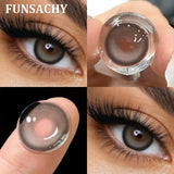 1 Pair Brown Color Contact Lenses Natural Eye Contacts Gray Pupils Beautiful Blue Color Lens Yearly Cosmetics Eye Lens