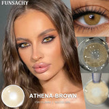 1 Pair Gray Color Contact Lenses for Eyes Brown Beautiful Pupils Natural Softlens Yearly Cosmetics High Quality Lens