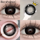 Popxstar  1 Pair Black Lenses Korean Lenses Colored Contact Lenses Myopia Lenses Black Eye Lenses with Degree High Quality