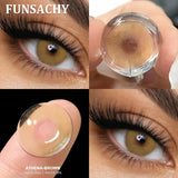 1 Pair Brown Color Contact Lenses Natural Eye Contacts Gray Pupils Beautiful Blue Color Lens Yearly Cosmetics Eye Lens