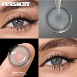 1 Pair ANDRONI Colored Contact Lenses 14.5mm Big Eyes Softlens Natural Gray Pupils Yearly Cosmetics Blue Color Lens