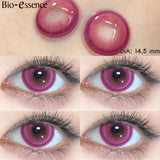 Popxstar  1 Pair Korean Colored Contact Lenses with Degree Myopia Lenses Anime Accessories Pink Lenses Cyan Cosplay