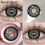 Popxstar  1 Pair Black Lenses Korean Lenses Colored Contact Lenses Myopia Lenses Black Eye Lenses with Degree High Quality