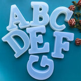 Popxstar Jewelry Pendant Alphabet Epoxy Resin Mould English Letter Silicone Mold Keychain Pendant for Birthday Home Decoration