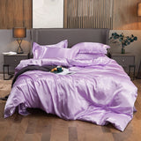 Popxstar Bedding Set Solid Color Luxury Bedding Kit Rayon Satin Duvet Cover Set Twin Queen King Size Bed Set 2pcs/3pcs/4pcs