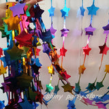 Popxstar New Star Wave Point Star Rain Silk Curtain Birthday Party Background Wall Wedding Decoration Dessert Table Layout Supplies