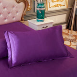 Popxstar 1pc/2pcs Satin Pillowcase Solid Color Pillow Cover High-End Cover Pillow Bedding Pillow Case Cover