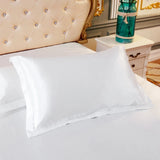 Popxstar 1pc/2pcs Satin Pillowcase Solid Color Pillow Cover High-End Cover Pillow Bedding Pillow Case Cover