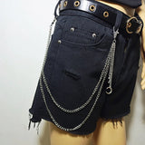 Popxstar Punk Steet Keychains Chain Women Men Moon Star Rivets Skull Accessories Choice Rock Goth Pants Waist Belt Chain On Jeans Jewerly