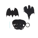 Popxstar 12pcs/string Halloween Decoration Non-woven Bat Skull Ghost String Black Hanging Ornament Scary Horror Halloween Garland Decor