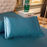 Popxstar 1pc/2pcs Satin Pillowcase Solid Color Pillow Cover High-End Cover Pillow Bedding Pillow Case Cover