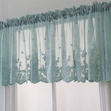 Popxstar Modern Lace Jacquard Window Curtain Valance Lace Hem Coffee Short Curtain for Cabinet Door Bedroom Home Decor