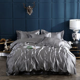 Popxstar Bedding Set Solid Color Luxury Bedding Kit Rayon Satin Duvet Cover Set Twin Queen King Size Bed Set 2pcs/3pcs/4pcs