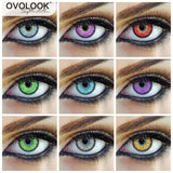 Popxstar  -1pair(2pcs) Color Contact Lenses Halloween Beautiful Eye Cosmetic Cosplay Contact Lens Multicolored Art lens (Dia:14.5m)