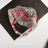 Popxstar  Summer Woman Elegant Lace Hairband Floral Headband Turban Women Headwear Hair Accessories Girls Bezel Fashion Bandana