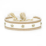 popxstar Hand Woven Bracelets Adjustable Studded Stars Bracelet Fashion Jewelry Gifts
