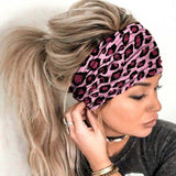 Popxstar Boho Stretch Headwrap Women Rose Flower Print Headband Elastic Head Wrap Hair Band Bandana Headband Wide Scarf Turban