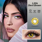 Popxstar  1 pair Contacts Lenses Beauty Pupil Made-up Color Lens  For Eyes Beautiful Cosmetic Accessories Contact Lens Red Brown