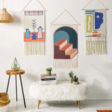 Popxstar Bohemian Vintage Aesthetic Macrame Cotton Tassel Handmade Wall Hanging Tapestry For Home Living Room Boho Decor Art Decoration