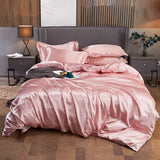 Popxstar Bedding Set Solid Color Luxury Bedding Kit Rayon Satin Duvet Cover Set Twin Queen King Size Bed Set 2pcs/3pcs/4pcs