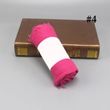 Popxstar Women Cotton Linen Scarf Shawl Hijab Muslim Long Headscarf Scarves Head Wraps Solid Scarves Female Plain Head Scarf