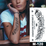 Popxstar Arabic Language Waterproof Temporary Tattoo Sticker Black Love Text Word Letter Body Art Arm Wrist Leg Fake Tatoo For Women Men