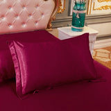 Popxstar 1pc/2pcs Satin Pillowcase Solid Color Pillow Cover High-End Cover Pillow Bedding Pillow Case Cover