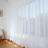 Popxstar White Solid Tulle Curtains Window Screening for Bedroom Kitchen Sheer Voile Blinds Drapes Gauze Treatments Door