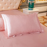 Popxstar 1pc/2pcs Satin Pillowcase Solid Color Pillow Cover High-End Cover Pillow Bedding Pillow Case Cover