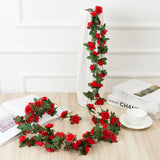 Popxstar 250CM Artificial Rose Flowers for Wedding Home Room Decoration Spring Autumn Garden Arch Christmas Rattan DIY Fake Plants Vine