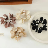 Popxstar Woman Pearl Rhinestone Hair Ties Women Hair Accessories Rubber Band Elastic Hairband Scrunchies Hair Ring Rope Headwear