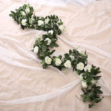 Popxstar Silk Artificial Rose Vine Hanging Flowers for Wall Christmas Rattan Fake Plants Leaves Garland Romantic Wedding Home Decoration